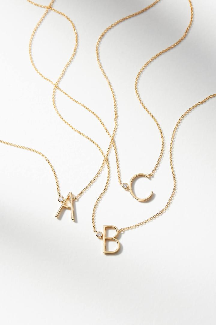 Anthropologie Delicate Monogram Necklace
