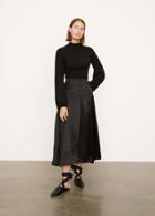 Vince Open Back Puff Sleeve Mock Neck