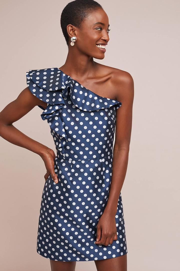 Ml Monique Lhuillier Polka Dot Mini Dress