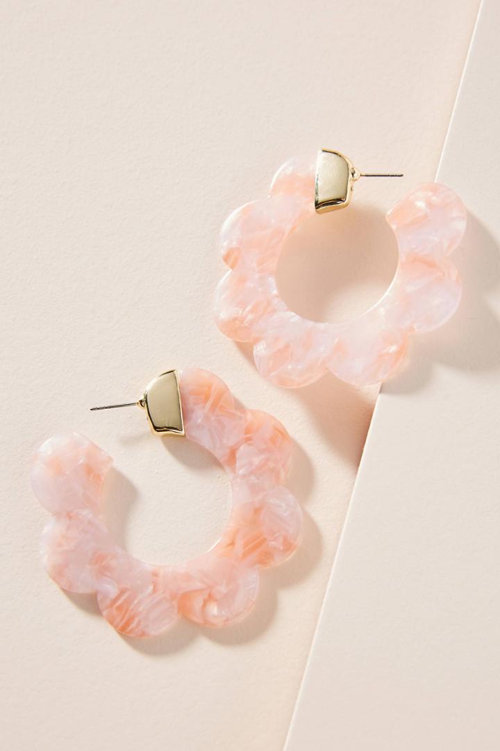 Anthropologie Dorin Scalloped Hoop Earrings