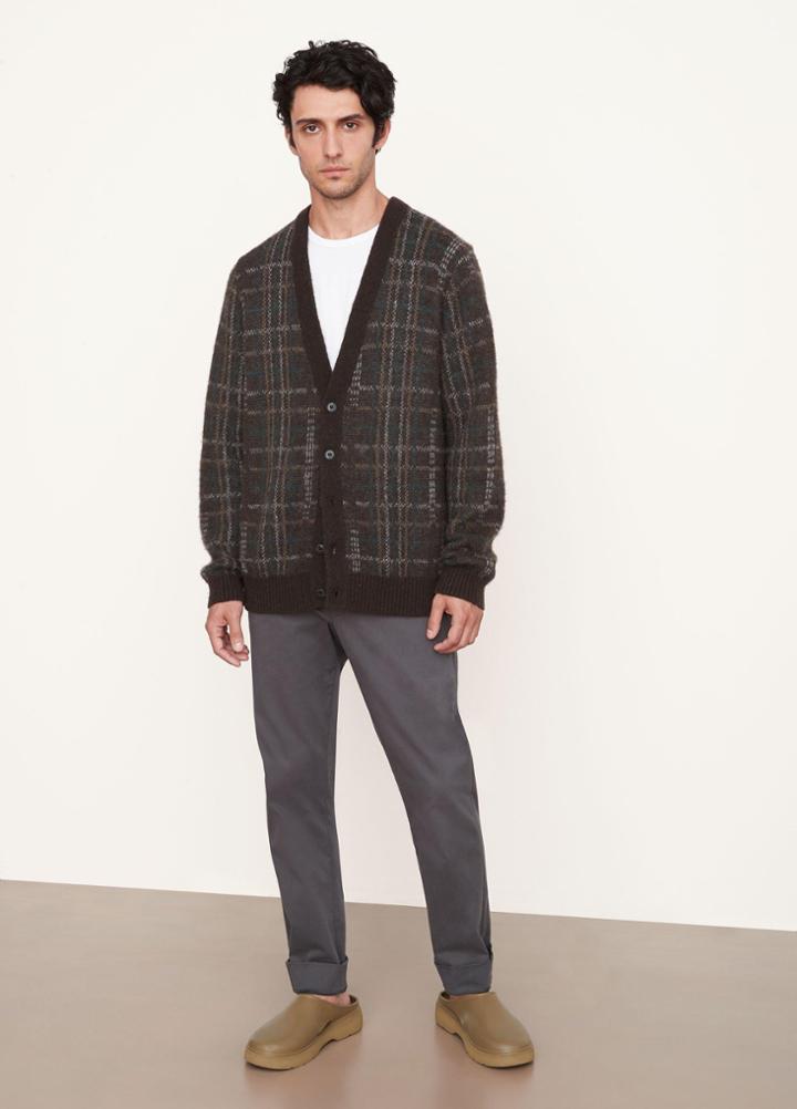 Vince Broken Plaid Cardigan