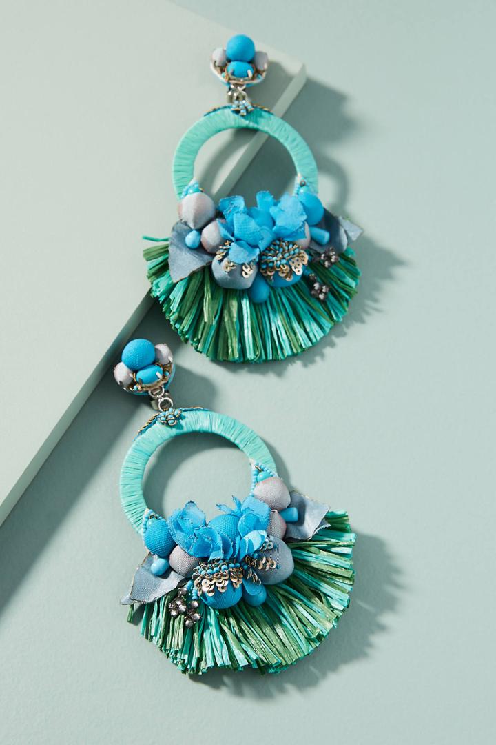 Ranjana Khan Turquoise Fan Drop Earrings