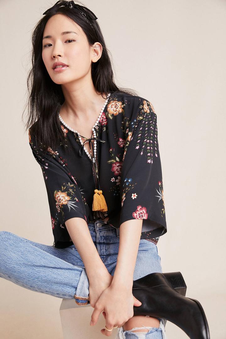 Farm Rio For Anthropologie Titania Peasant Blouse