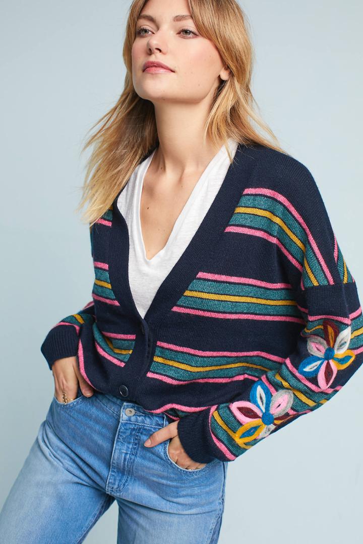 Moth Felted Posy Cardigan