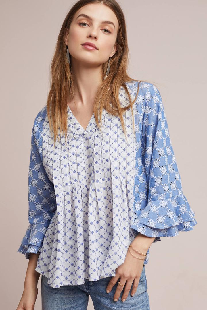 Seen Worn Kept Embroidered Eyelet Blouse
