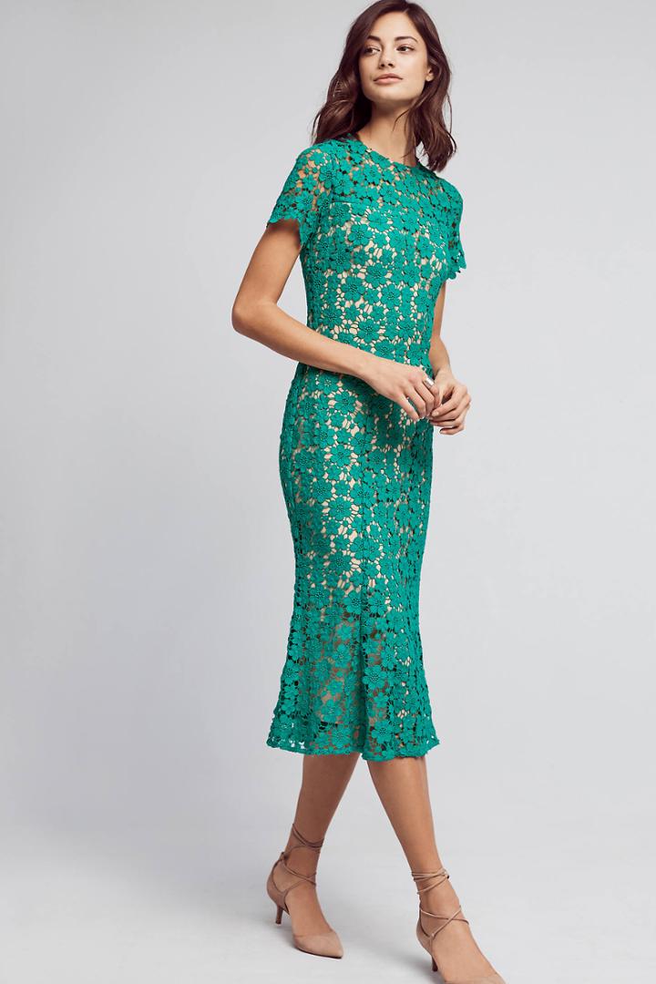 Shoshanna Symphony Lace Midi Dress