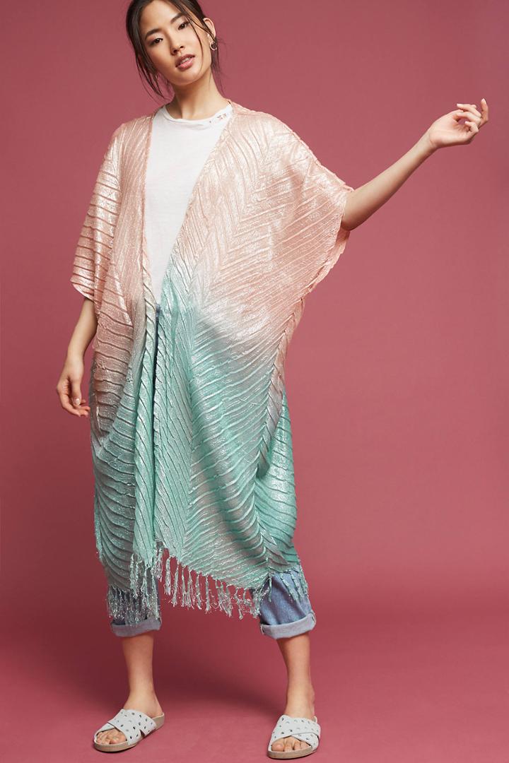 Anthropologie Ombre Sheen Kimono