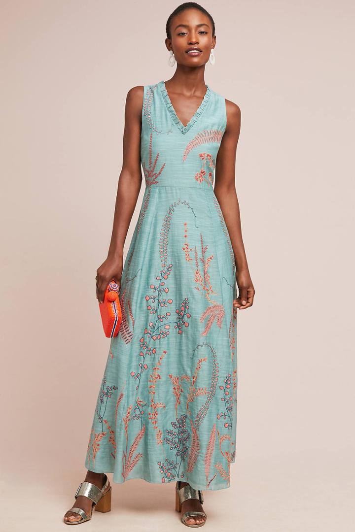 Grassroot By Anita Dongre Marine Embroidered Maxi Dress