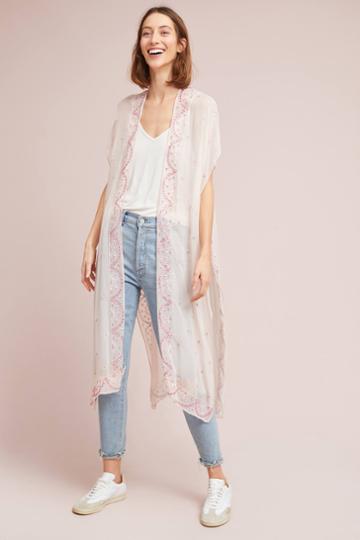 Elizabeth Gillette Ruana Beaded Kimono