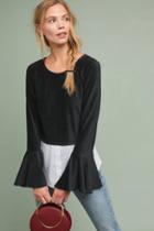 Meadow Rue Bell-sleeved Velvet Top