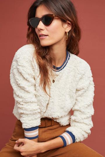 Moulinette Soeurs Striped Sherpa Sweatshirt
