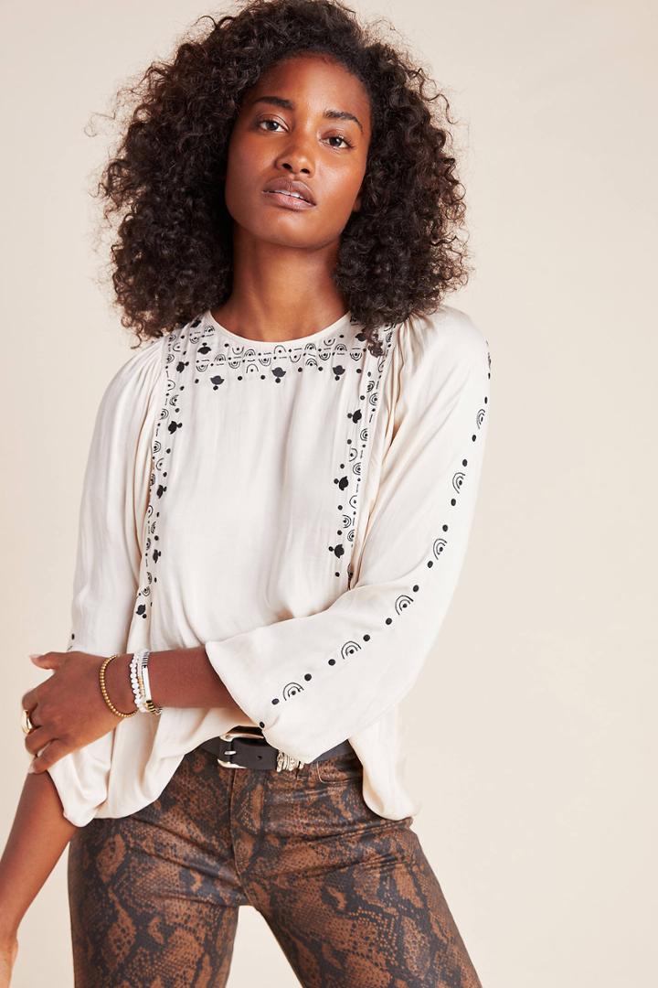 Dolan Left Coast Esmeralda Embroidered Blouse