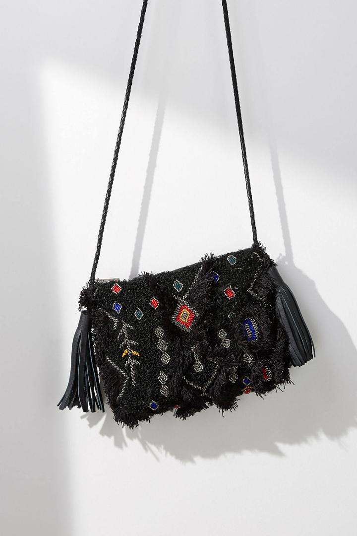 Anthropologie Embroidered Symbols Pouch