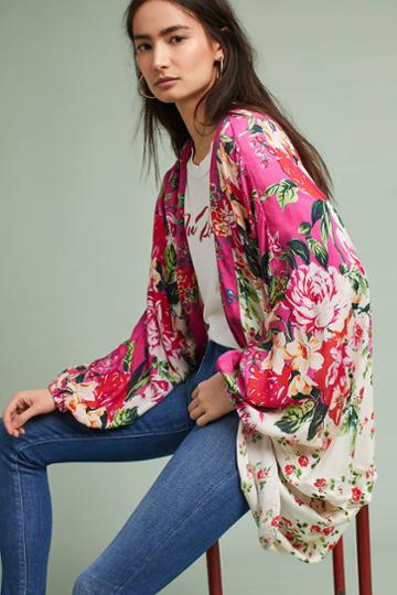 Anthropologie Field Of Flowers Kimono