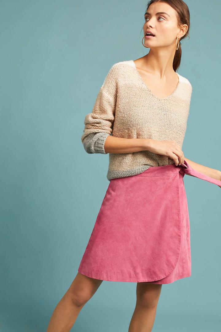 Just Female Suede Wrap Mini Skirt