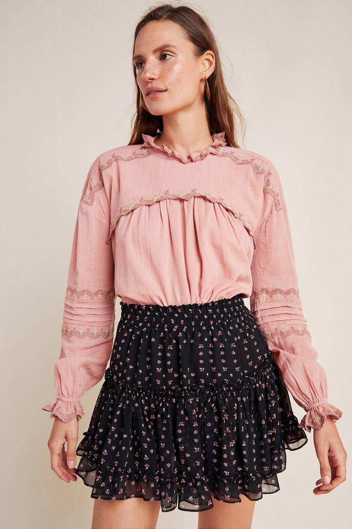 Misa Willa Ruffled Mini Skirt