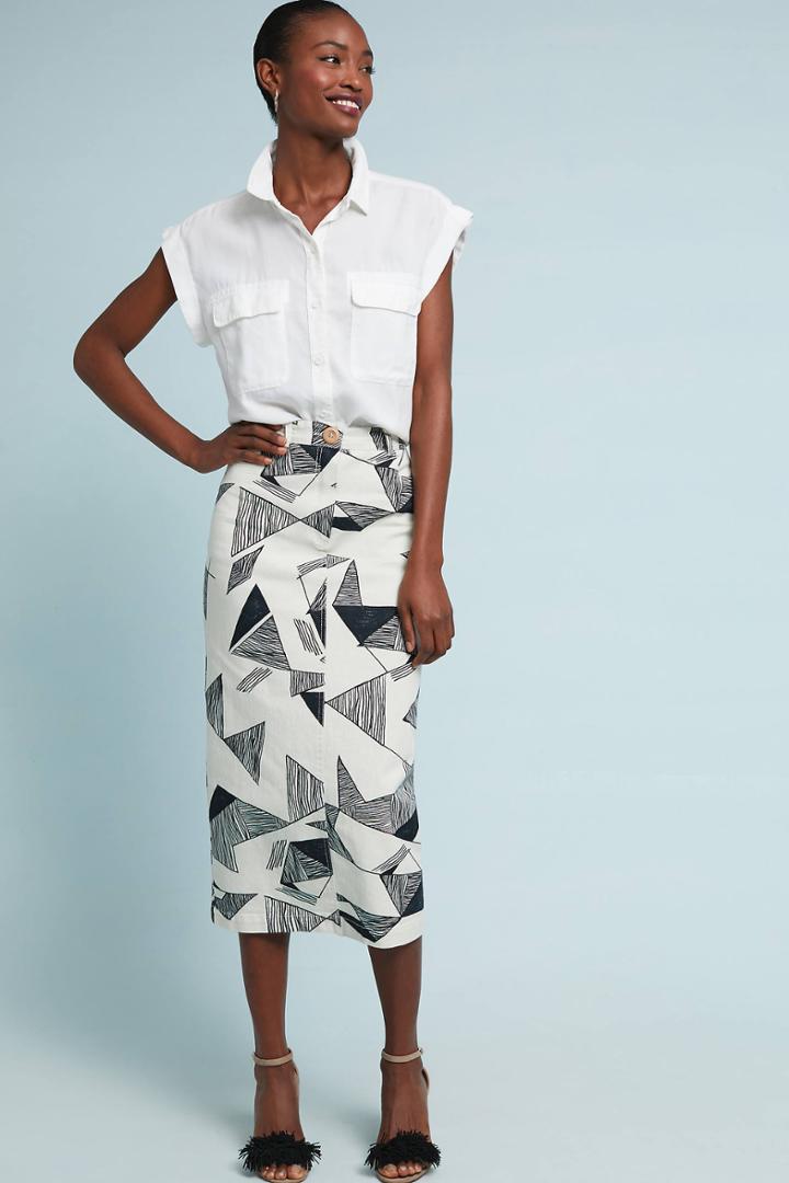 Sissa Graphite Denim Skirt