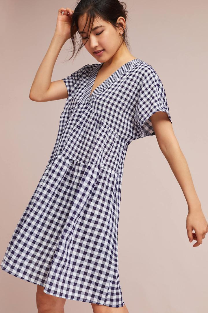 Tylho Gingham V-neck Swing Dress