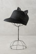 Anthropologie Black Cat Cap