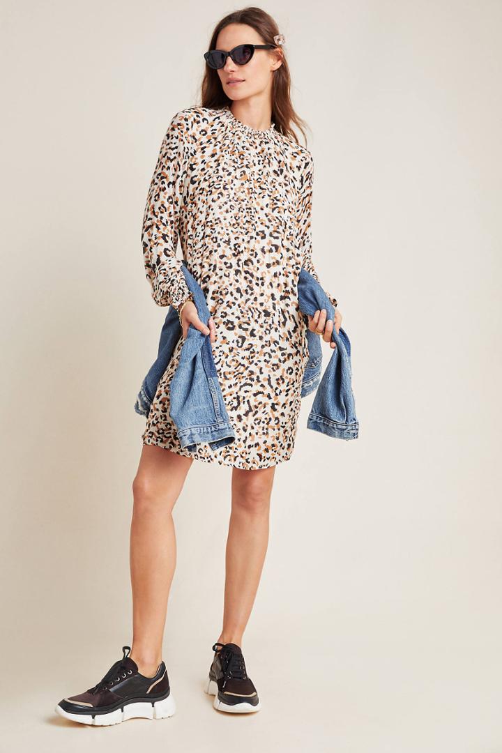 Cloth & Stone Leopard Smocked Tunic