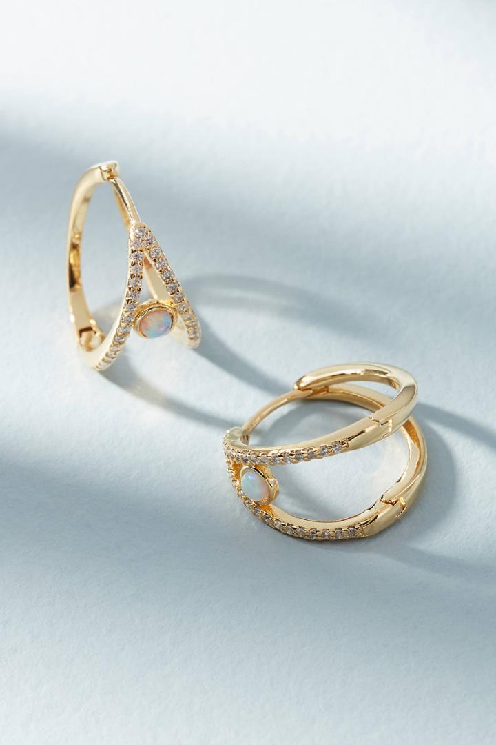 Anthropologie Adorned Hugger Hoop Earrings