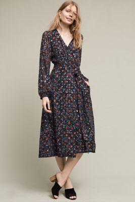Cynthia Rowley Rosebush Midi Wrap Dress