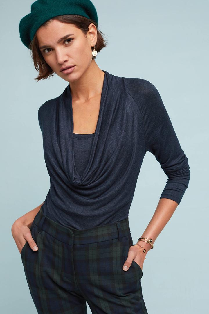 Pure + Good Jersey Cowl Neck Top