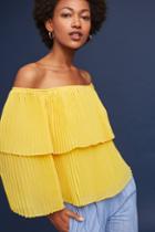 English Factory Pleated Off-the-shoulder Top