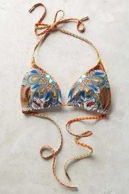 Red Carter Reversible Mosaic Triangle Top Orange