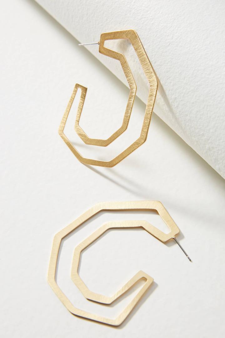 Anthropologie Annamarie Geo Hoop Earrings