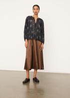 Vince Deco Floral Pleated Blouse