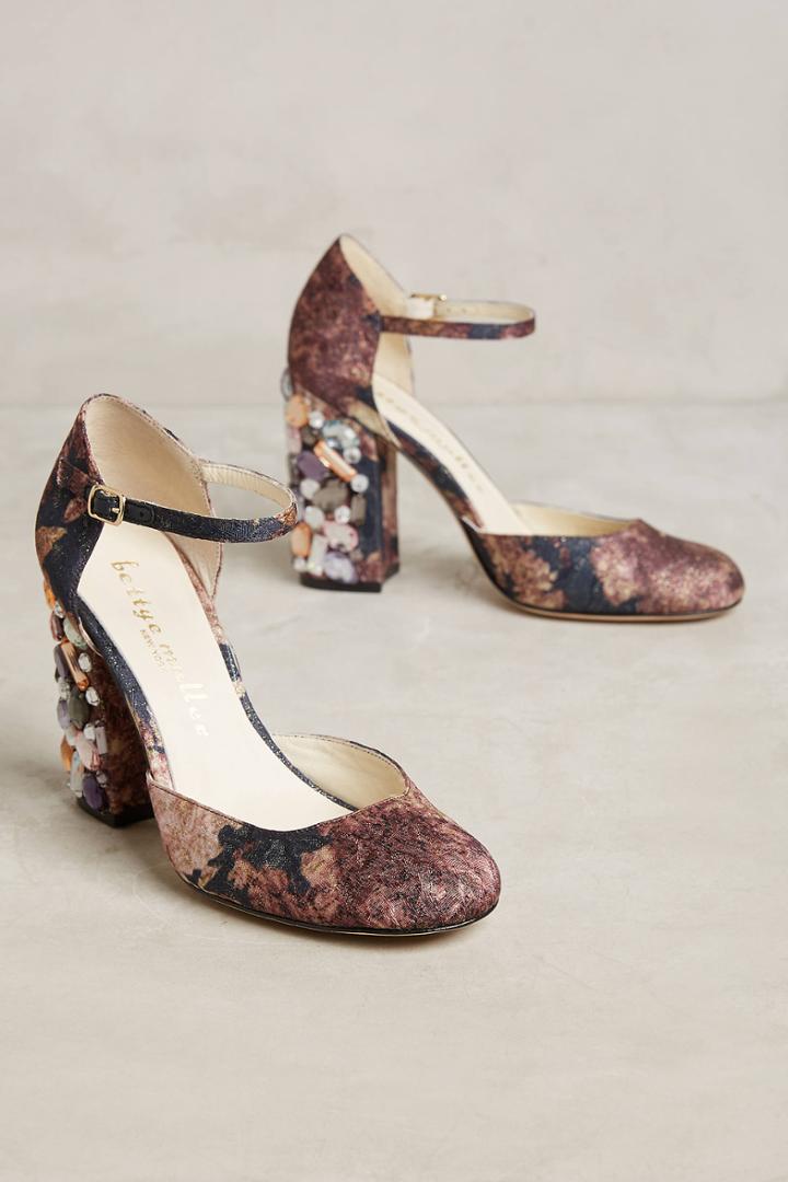 Bettye Muller Bejeweled Ankle Strap Heels