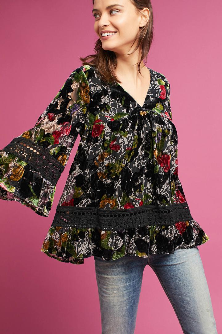 Maeve Velvet Burnout Blouse