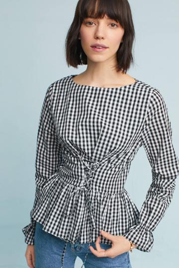 Lea & Viola Printed Corset Blouse
