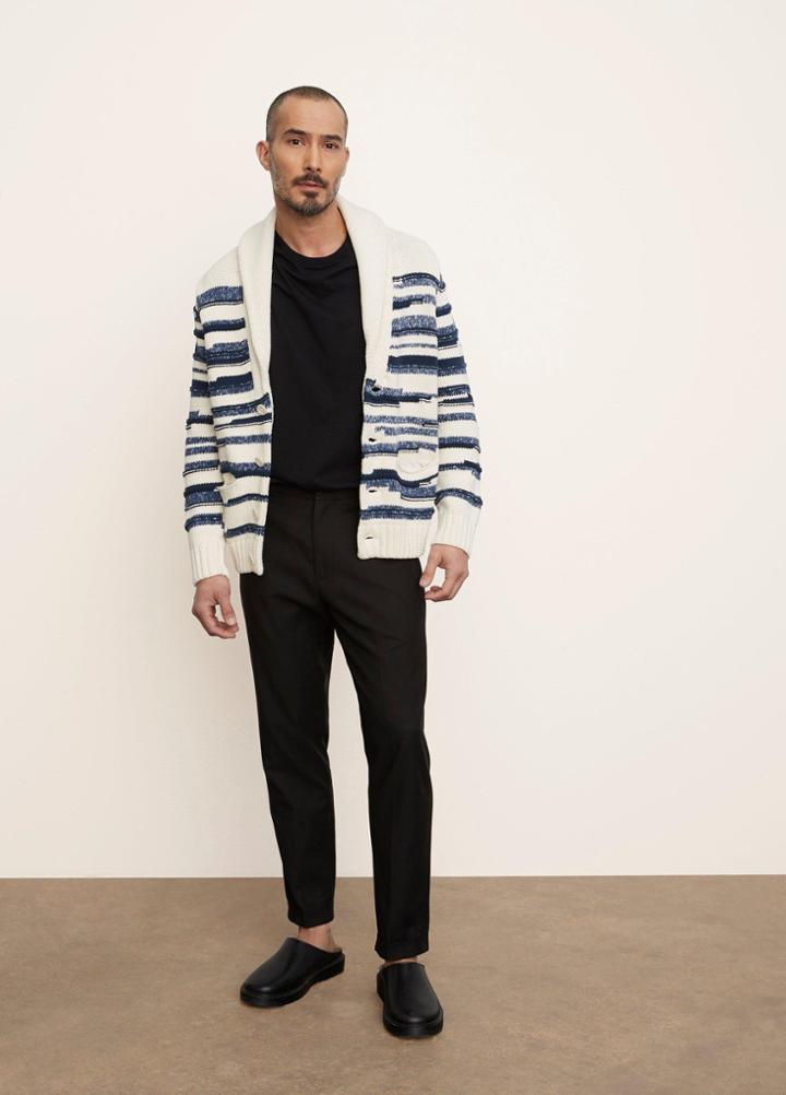 Vince Space Dye Stripe Cardigan