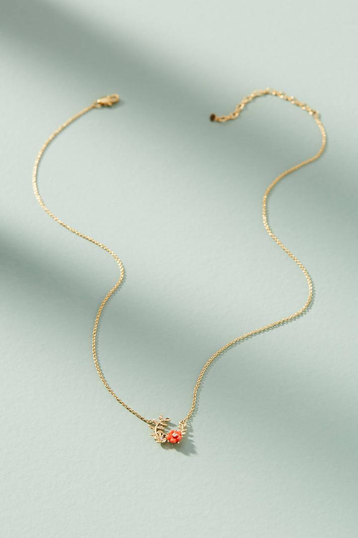 Anthropologie Flora Wreath Pendant Necklace