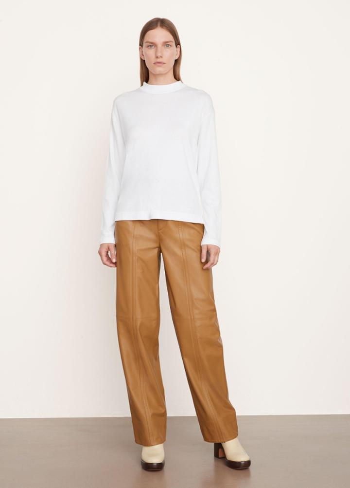 Vince Pima Long Sleeve Mock Neck Tee