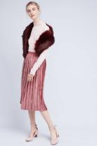Bl-nk Pleated Velvet Midi Skirt