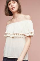 Velvet By Graham & Spencer Off-the-shoulder Tassel Top