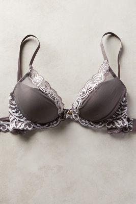 Natori Feathers Contour Plunge Bra Dark Grey