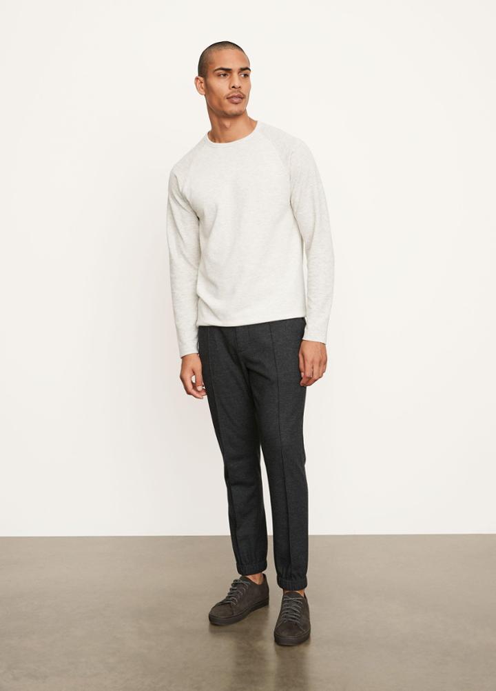 Vince Color Block Double Knit Baseball Crew