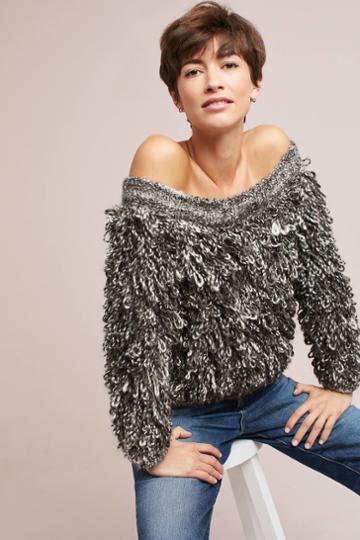 Laura Siegel Hand-knit Off-the-shoulder Sweater