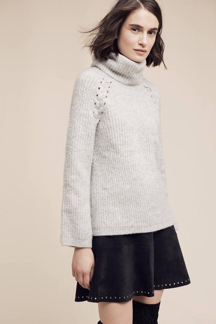 Moth Cabled Ribbed Turtleneck