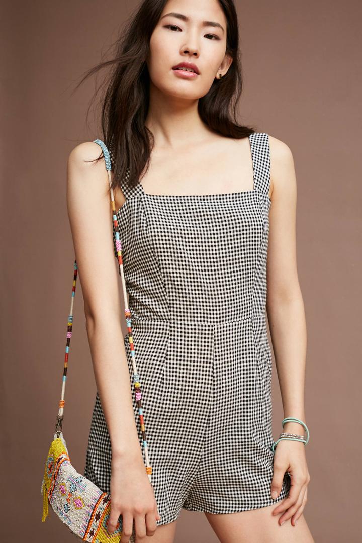 Capulet Gingham Tie-bottom Romper