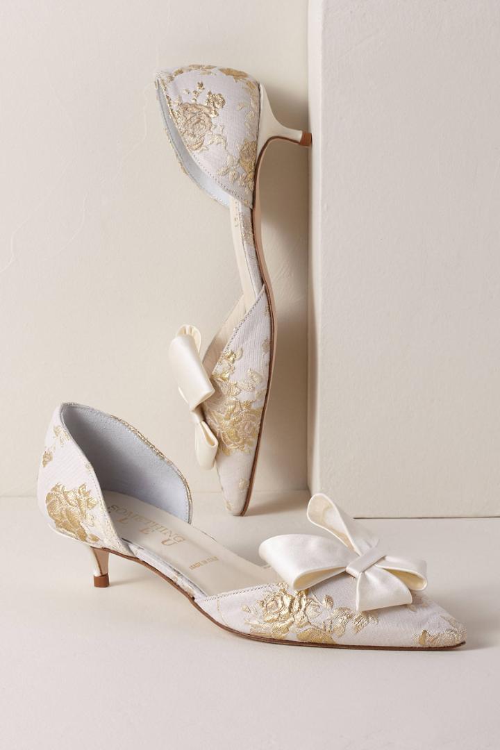 Anthropologie Something Bleu Cliff Kitten Heels