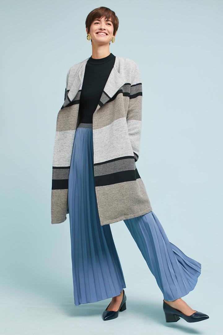 Cupcakes And Cashmere Striped Sweater Jacket