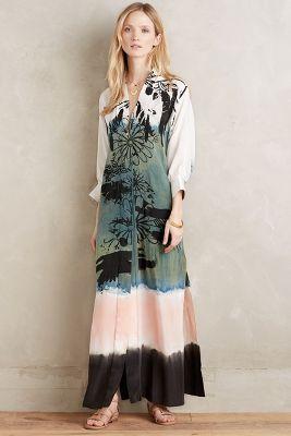 Vivien Ramsay Watercolor Garden Silk Dress