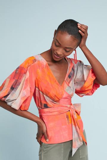 Tracy Reese Floral Wrap Top