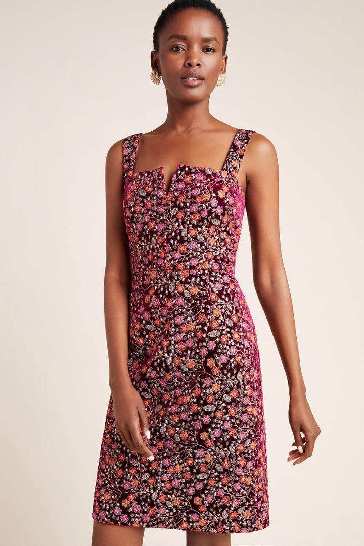Hutch Jaz Embroidered Velvet Mini Dress