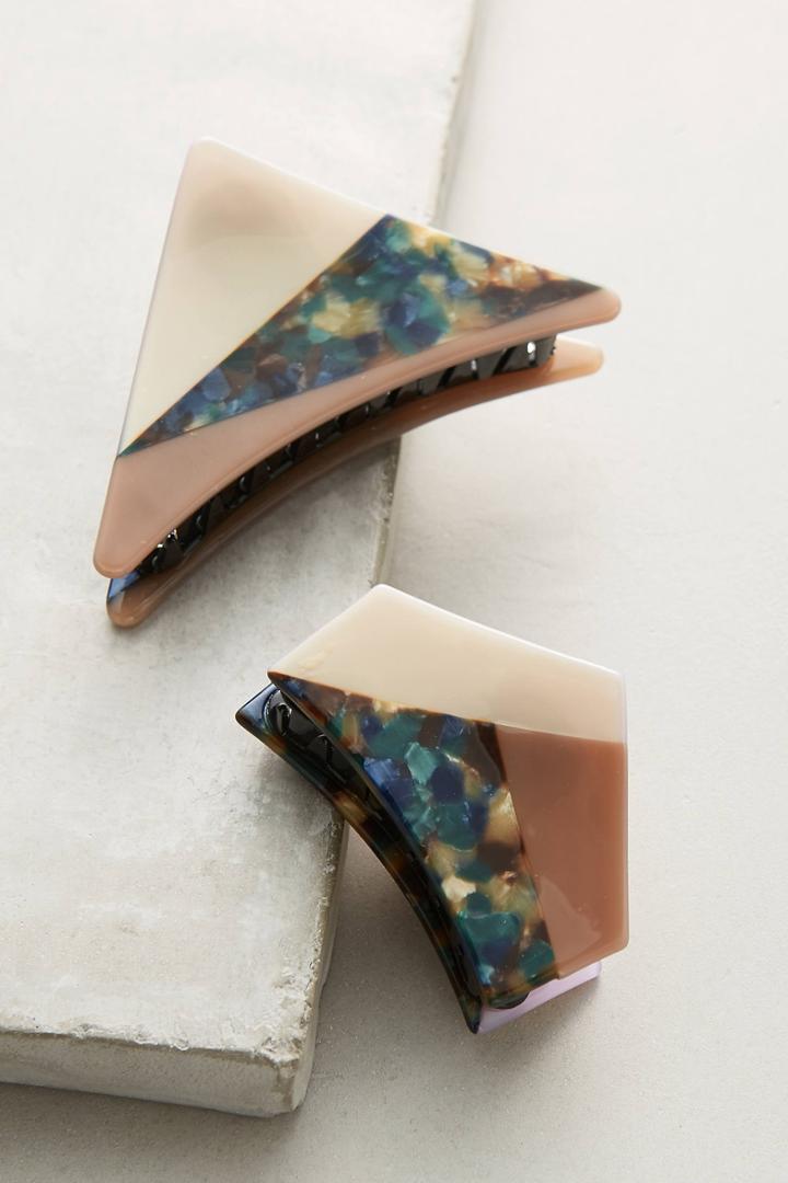 Anthropologie Geo Hair Clip Set